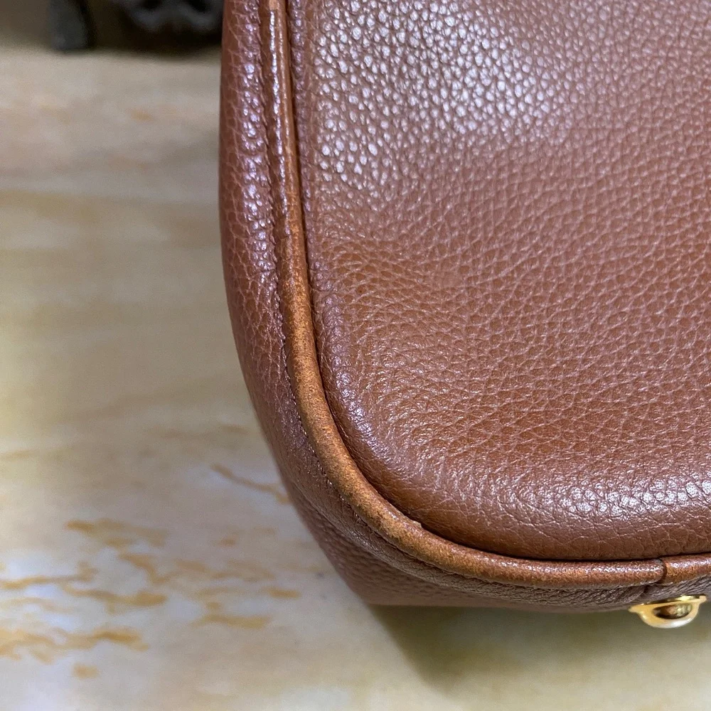 Longchamp Cognac Leather Tote with Top Handles - Picture 10 of 13
